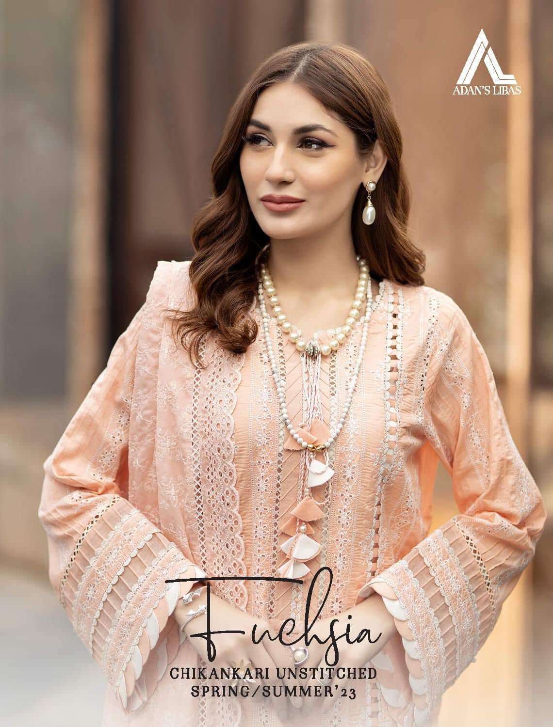 Adan’s Libas Fuchsia Embroidered Chikankari Lawn Collection 2023